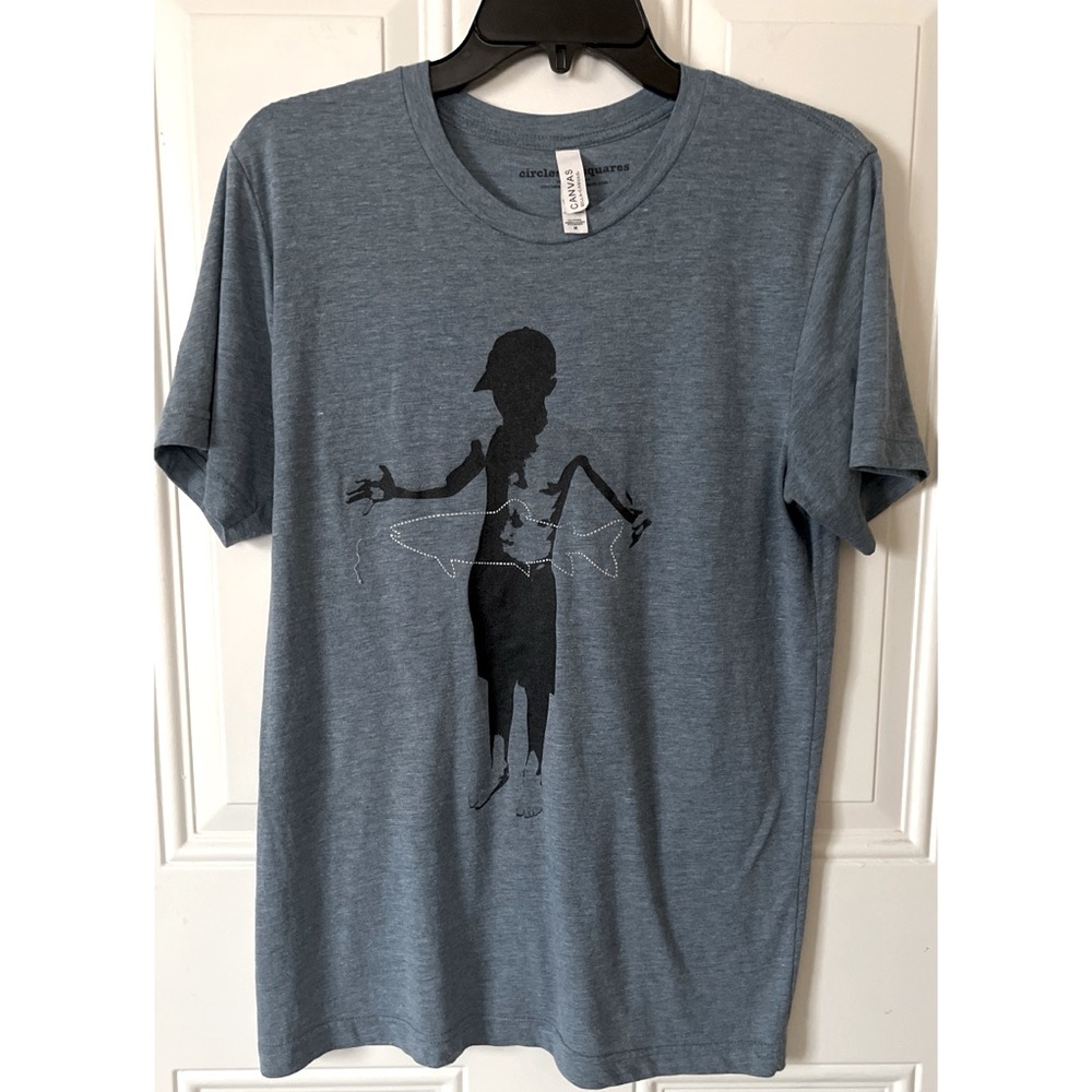Bella Canvas Medium Men’s Blue Fishing Graphic Short Sleeve T-Shirt